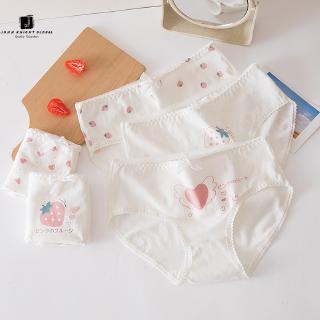 JKG Cute Strawberry Cotton Briefs Girl Underwear Low Waist Panties