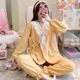 PostpartumOctober autumn and winter maternity suits to wear thick air cotton maternity pajamas for m