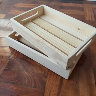 Multi-purpose MINI Slatted Wooden Tray Souvenir