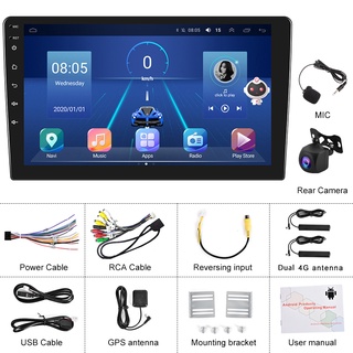 AI car 8-core 4+64G Android 10.0 Car Radio Stereo 10.1 inch IPS capacitive screen Touch Screen High Definition GPS Navigation Bluetooth DSP car Player