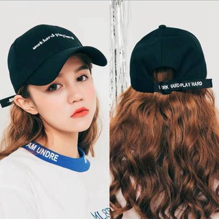 Fashion baseball cap Work hard Play hard Korean cotton cap unisex adults