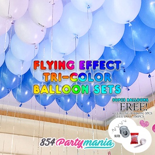 34pc TRI COLOR Set Flying Balloon Effect Bundle Set Ceiling Balloon Decoration flying balloon effect (1)
