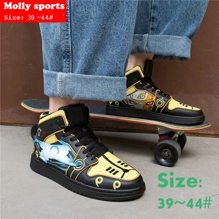 Anime Naruto Men's Shoes High Top Skateboard Shoes Basketball Shoes Korean Student Shoes Heighten Men's Shoes Sports Casual Shoes