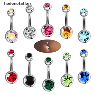 [hedenotation] 1Set Navel Rings Crystal Rhinestone Belly Button Ring Bar Body Piercing Jewelry