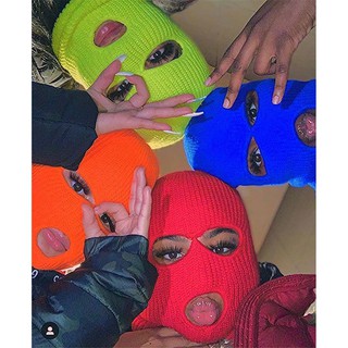 1PCS 2020 HOT 3 Hole Beanie Full Face Cover Balaclava Mask Ski Knitted Mask for Adult Supplies Multiple Colors Available