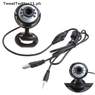 【TweetTwitter11】 6 LED HD Webcam USB 2.0 50.0M PC Camera Web Cam with MIC for Computer PC Round [PH]