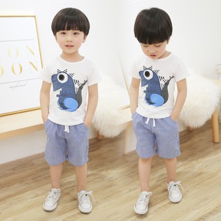 HIIU HOT Baby Boy Clothes Cartoon Tops+Shorts Outfits (3)