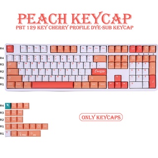 PBT Keycap 129 Key Cherry Profile DYE-SUB Personalized Peach Keycaps For Mechanical Keyboard Anne Pro 2/GK61