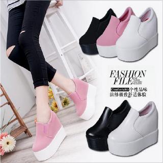 Ready Stock Korean PU Leather&Suede Wedges Platforms Shoes