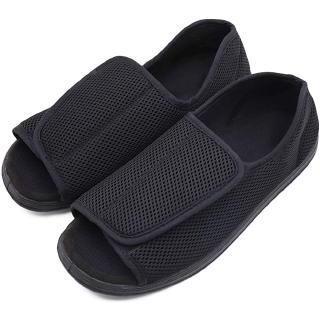 Available Men's Open Toe Diabetic Recovery Slippers, Adjustable Orthopedic Wide Width Walking Shoes for Arthritis Edema Swollen Feet Elderly Men