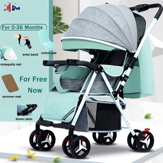 ✈❡Megamall Baby Stroller Toddler Walker Foldable Washable Plate 2-way Light Infant Stroller 0-36 Mon