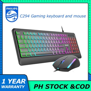 Philips C294/C234/C264/C314/C315/C354 Mechanical feel Wired Gaming keyboard mouse combo Color