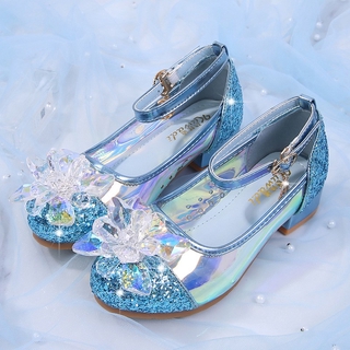Girls Crystal Shoes Cinderella Princess Shoes Children's Leather Shoes Little Girls Single Shoes Low