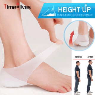 1 Pair Concealed Footbed Enhancers Invisible Height Increase Silicone Insoles Pads