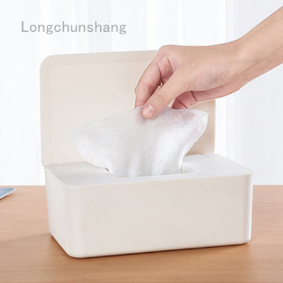 Longchunshang Home Office Wet Wipes Dispenser Holder Tissue Storage Box Case with Lid White UK