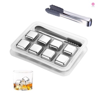 SPQSTH Whiskey Stones Stainless Steel Chilling Stones Whiskey Ice Stones Chilling Rocks Drinks Cooler Cubes Reusable Ice