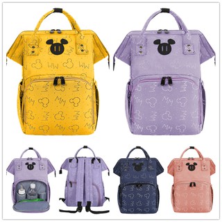 Ready Stock Disney Mickey Mummy Diaper Bag Multifuction USB Oxford Fabric