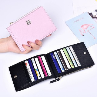 mini walletUltra-thin short card bag women's cute Korean personality mini zippersoft leather wallet
