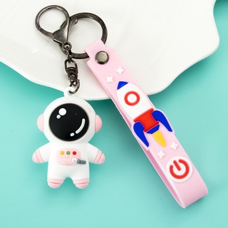 Cute Cartoon Soft Rubber Astronaut Keychain Spaceman Car Key Chain Couple Bag Pendant (5)