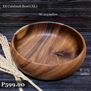 Acacia Wood Serving Bowl/ Calabash Bowl/ Salad Bowl