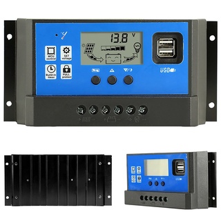 COD 30A Solar Charge Controller LCD 12V 24V LCD Display Dual USB Solar Panel Controller