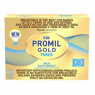 NEW! Wyeth S-26 PROMIL GOLD® THREE 1.8kg Powder Milk Drink S26 GOLD 3 (DEC 2022 EXP)