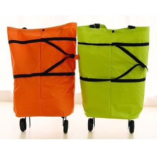 【spot goods】✷Foldable Shopping Bag With Wheels Random Color