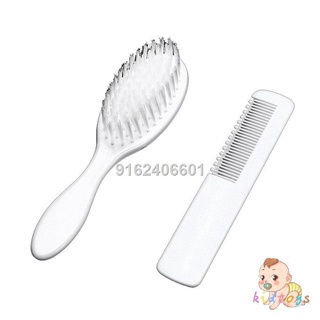 【kidtoys】Baby Hair Brush & Comb Set in White Soft Gentle for Babies
