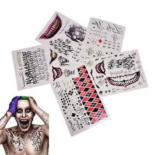 The Joker Cosplay Suicide Squad Costume Halloween Fancy Dress Temporary Tattoo (5)