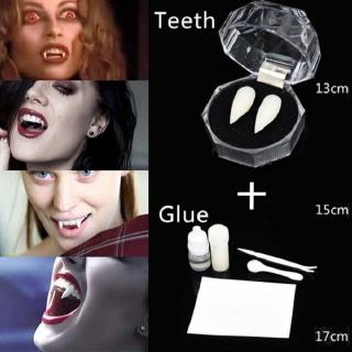 *Horrific Vampire Teeth With Storage Box Vampire Zombie Devil Fangs Teeth Party Cosplay Dentures Props With Glue