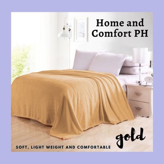 𝐇𝐎𝐌𝐄 & 𝐂𝐎𝐌𝐅𝐎𝐑𝐓 Premium Hotel Quality Gold Coral Fleece Plain Blanket B2021-Gold