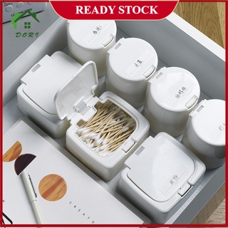 【 FLASH⚡️SALE】Mini cotton swab and toothpick storage box with lid Desktop plastic dust-proof and lid debris sorting box Office cotton swab box storage bucket (1)