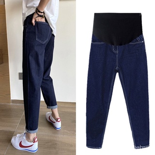 Maternity Jeans Spring and Autumn Outerwear Loose Cropped Pants Women's Autumn Stretch Daddy Pants F