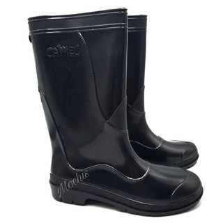 Ladies 'CAMEL' Plain Solid Color rain boots in PVC material (Black)