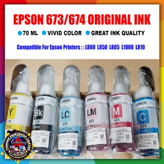EPSON ORIGINAL DYE INK 673/674 Compatible For Epson Printers : L800 L850 L805 L1800 L810