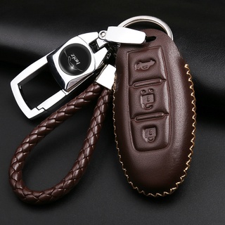 Car Remote Leather Key Case Nissan Qashqai Sylphy Xtrail Teana Livina Tida Sunny Key Holder Accessories