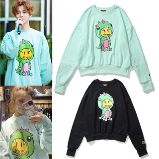 ✨Drew✨ smiley face small dinosaur loose trend casual round neck sweater