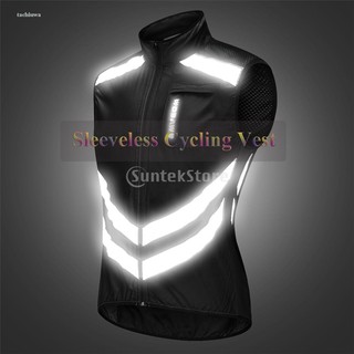 ✨Handa na Stock✨Men's High Visibility Cycling Wind Vest Sleeveless Reflective Bicycle Gilet, also great for Running, Motorcycling, Camping, Hiking, Fishing, Trekking