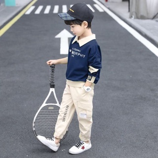 ★Snot Baby★Exceed Low Children's Clothing Boys Spring Set New Big Boy Handsome Boy Spring and Autumn Sports Western Style Korean Version of the Influx of Boy Suit Pants Set leisure Suit-Style (5)