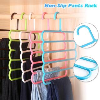 5 Layers Non-Slip MultiFunctional Clothes Hangers Pants Storage Hangers Cloth Rack Multilayer Storage Scarf Tie Hanger
