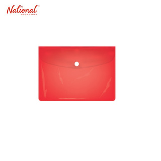 Adventurer Plastic Envelope Ueh B6 Button Type Horizontal Colored Transparent Utility Env, Red