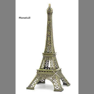 Manatuil Bronze Tone Paris Eiffel Tower Figurine Statue Vintage Alloy Model Decor 13cm PH