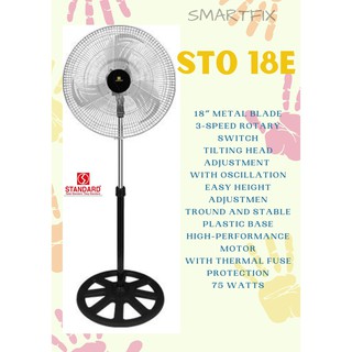 Standard Electric Fan Stand Fan 18" Metal Blade STO 18E