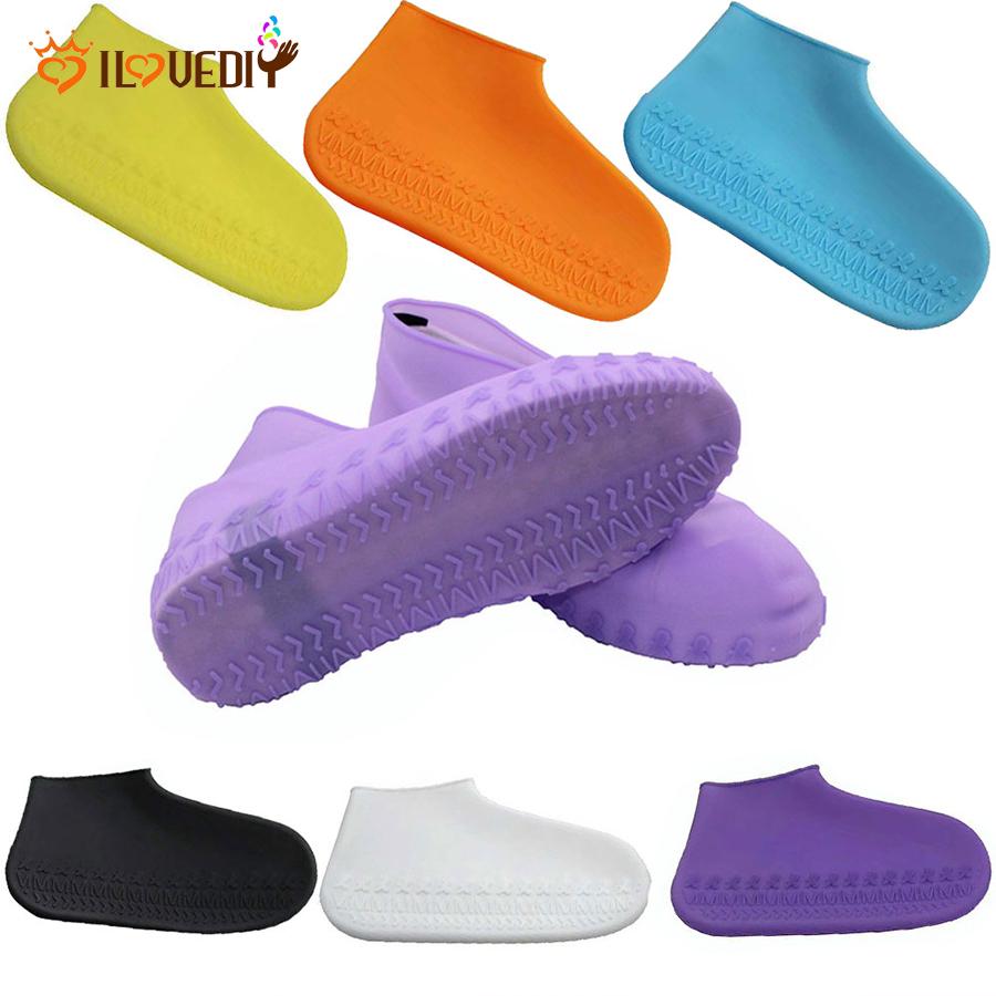 Reusable Latex Waterproof Rain Shoes Covers Slip-resistant Rubber Rain Boot Overshoes Accessories