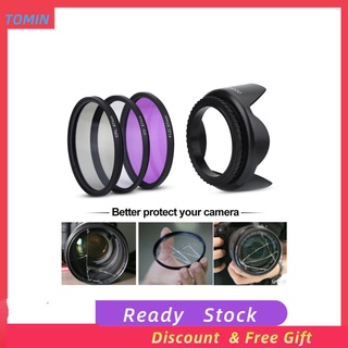 Tomin 67mm UV CPL FLD Lens Filter Kit with Pouch Cap Hood Photography Accessory (1)