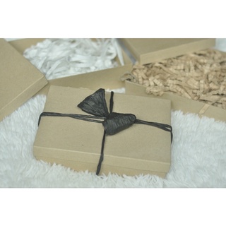 7.5 x 5.5 x 2 inches Kraft Box with Shredded Paper Fillers & Paper Twines