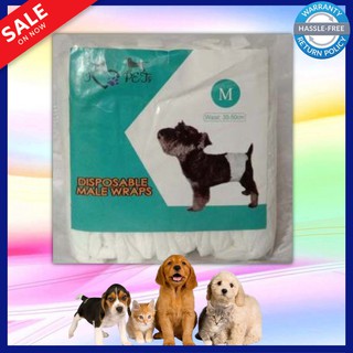 10 PCS MEDIUM Dog Male Disposable Diapers (Wrap Around / Belly Band)