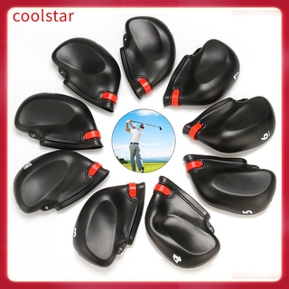 【coolstar】Rubber Golf Iron Head Cover Irons Headcover with Rope Black for All Brands Iron Clubs