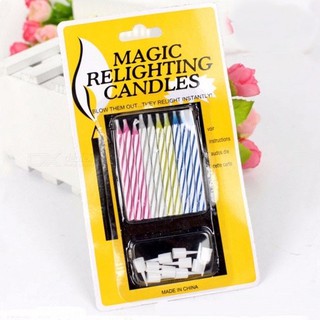 Magic Relightning Candle (10sticks) birthday candle for cake ahpartyneeds