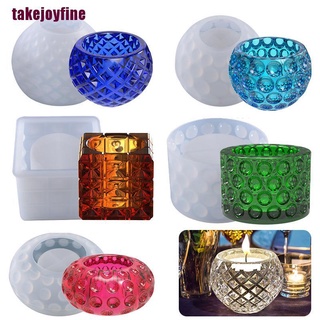 Tfph DIY Crystal Epoxy Resin Mold Round Candle Holder Storage Box Silicone Mold Vary